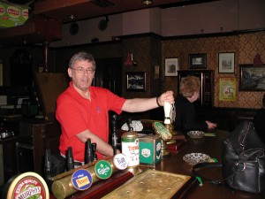 Mike Pulling a Pint in The Rovers